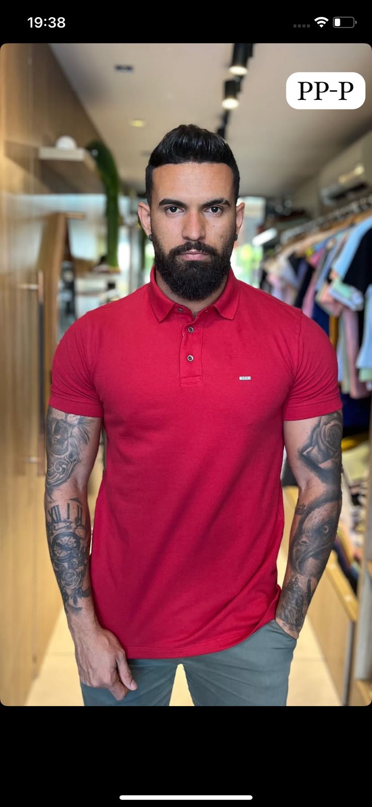 Polo de Botão Schalk Masculina — Vinho
