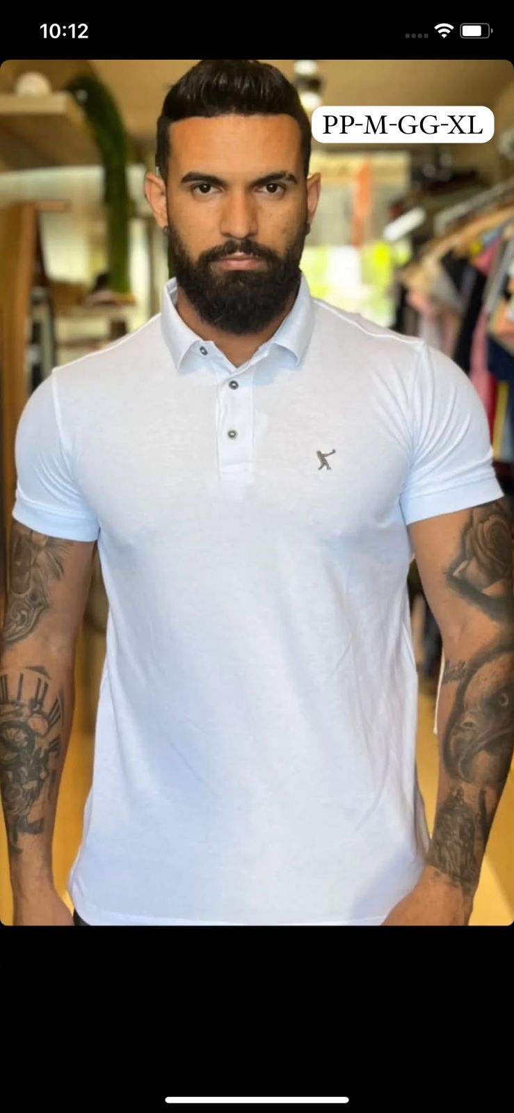 Polo de Botão Schalk Masculina — Branca
