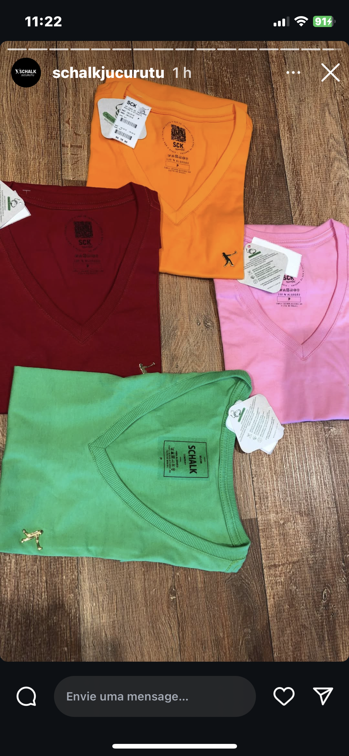 Camiseta Básica Gola V Schalk Feminina