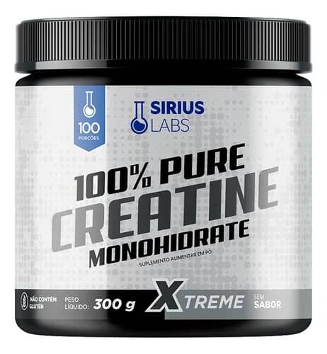Creatina Monohidratada Pura 300g Sirius Labs — Ganho de Massa