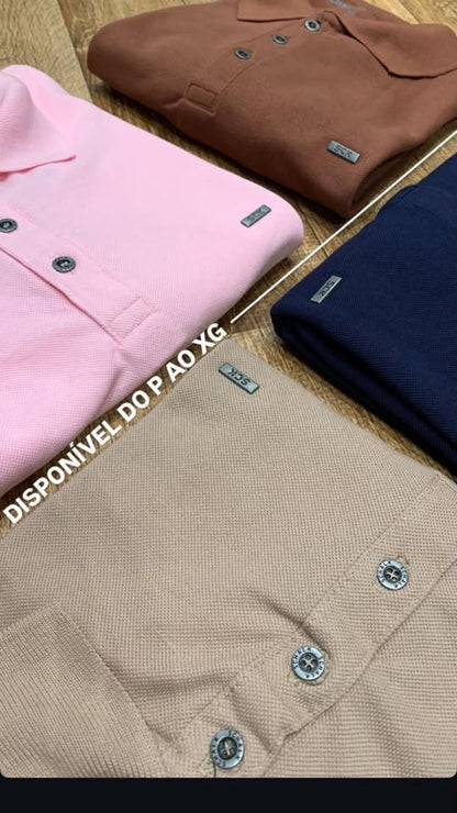Schalk - polo masculina rosa