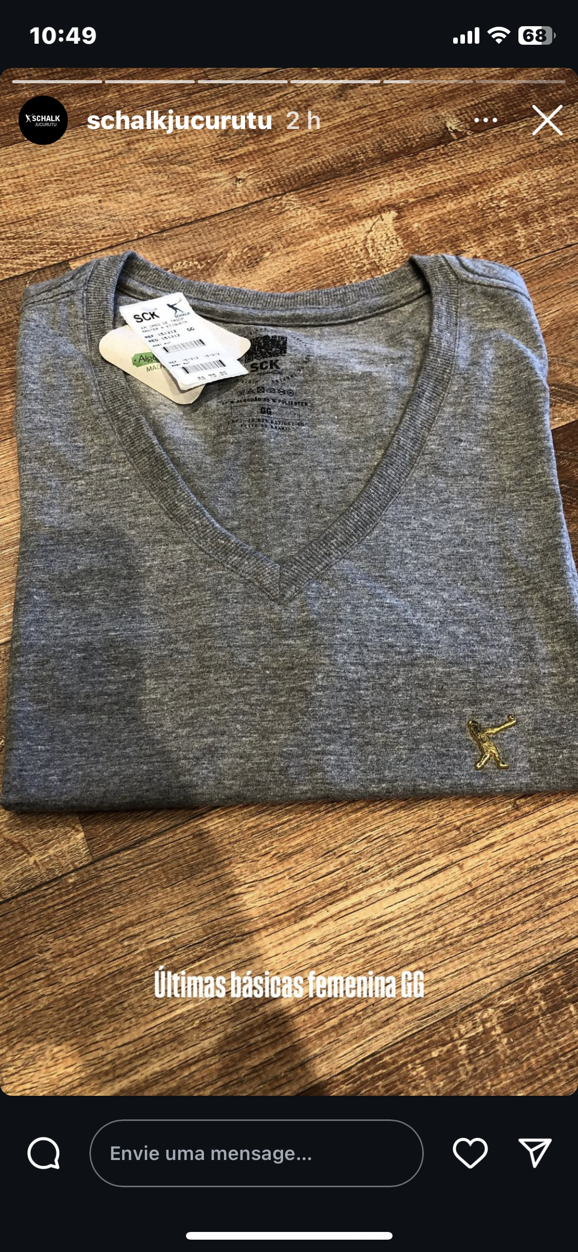 Camiseta Básica Gola V Schalk Feminina